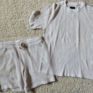 PacSun Waffle Weave Lounge Set Volley Shorts Top Shirt Set Small Medium Men W